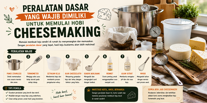 Peralatan Dasar yang Wajib Dimiliki untuk Memulai Hobi Cheesemaking