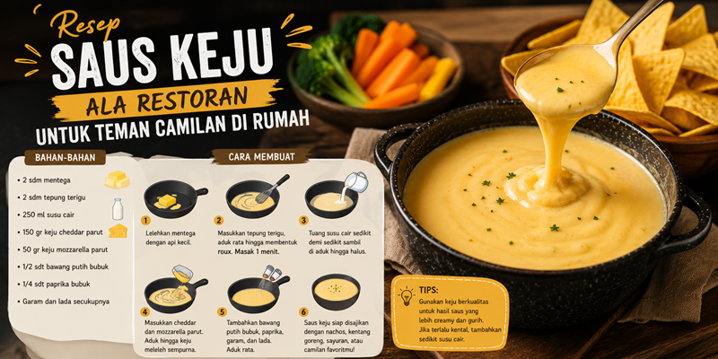 Resep Saus Keju ala Restoran untuk Teman Camilan di Rumah