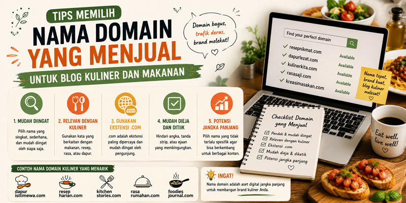 Tips Memilih Nama Domain yang Menjual untuk Blog Kuliner dan Makanan