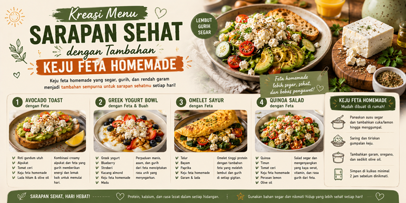 Kreasi Menu Sarapan Sehat dengan Tambahan Keju Feta Homemade