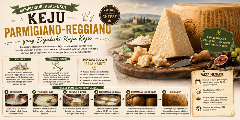 Menelusuri Asal-usul Keju Parmigiano-Reggiano yang Dijuluki Raja Keju
