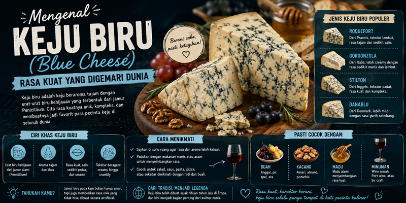 Mengenal Keju Biru (Blue Cheese) Rasa Kuat yang Digemari Dunia