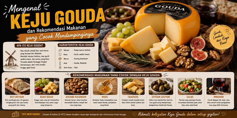 Mengenal Keju Gouda dan Rekomendasi Makanan yang Cocok Mendampinginya