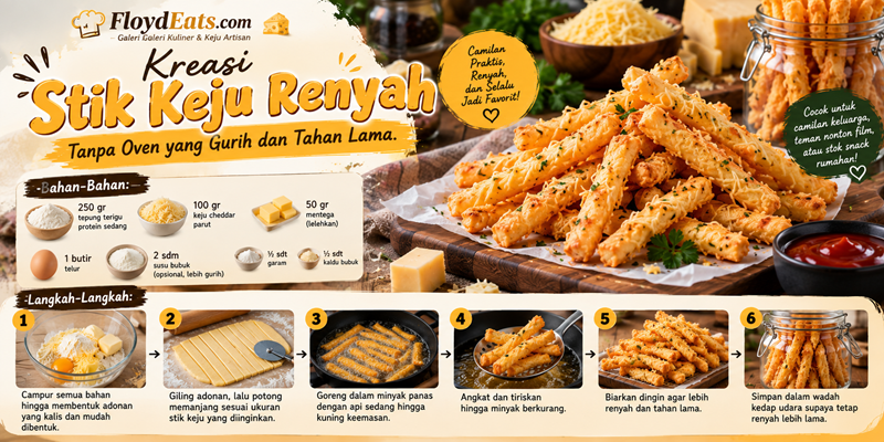 Kreasi Stik Keju Renyah Tanpa Oven yang Gurih dan Tahan Lama